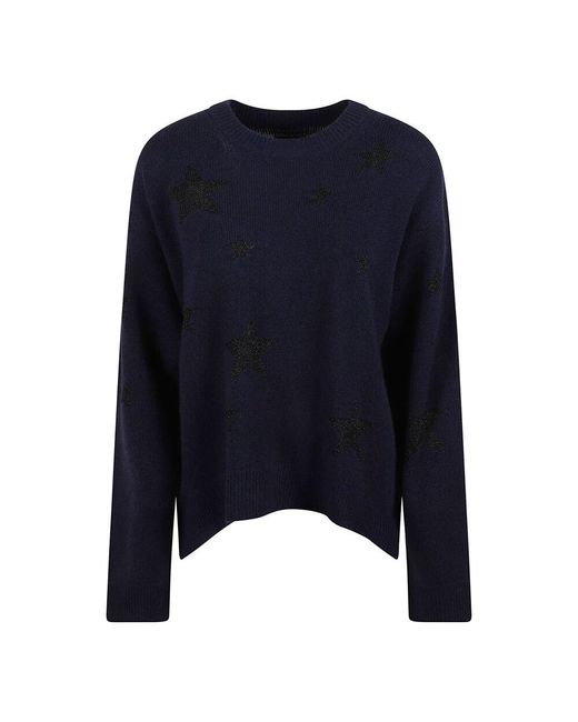 Zadig & Voltaire Blue Sternen lurex kaschmir pullover