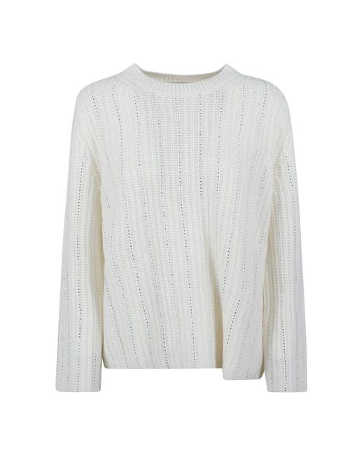 Allude Gray Round-Neck Knitwear