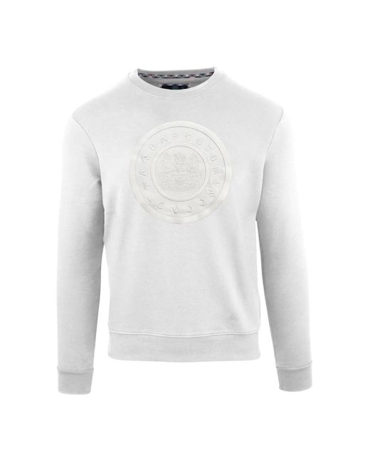 Aquascutum Logo sweatshirt 100% baumwolle in White für Herren