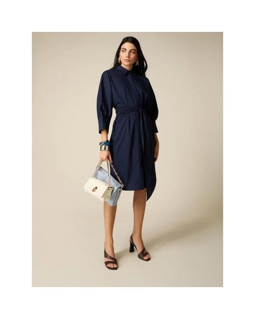Midi Dresses Oltre en coloris Blue