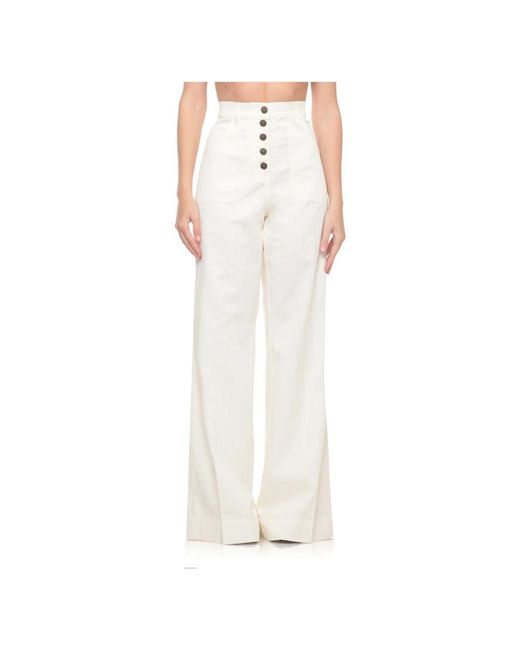 Etro White Wide Trousers
