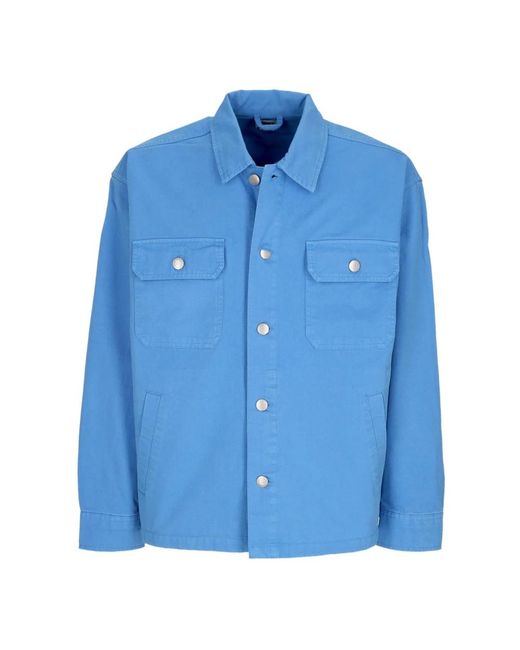 Obey Jassen ,Blauw ,Katoen Blauwe Shirtjas Met Kraag in het Blue voor heren