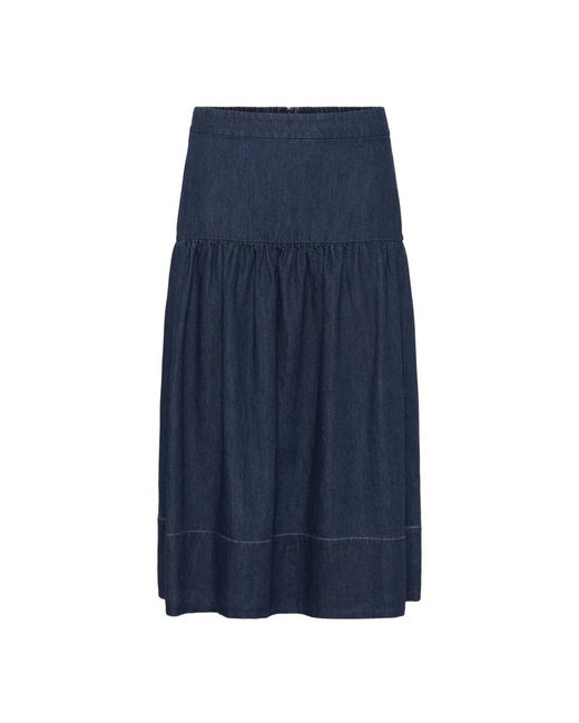 Part Two Denim Skirt in het Blue