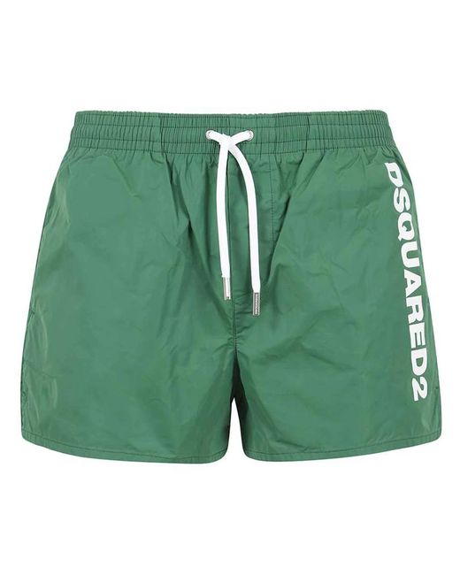 DSquared² Boxer badehose mit logo in Green für Herren