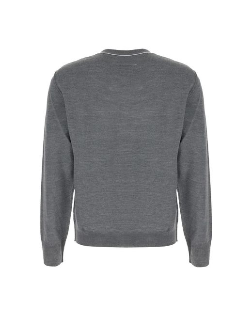 MM6 by Maison Margiela Gray Round-Neck Knitwear for men
