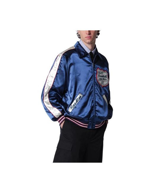 Needles Blue Bomber Jackets for men