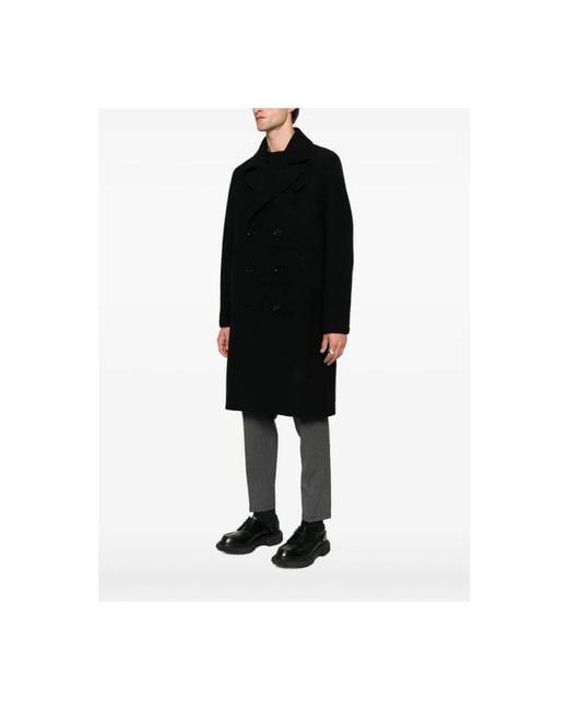 Harris Wharf London Black Double-Breasted Coats for men