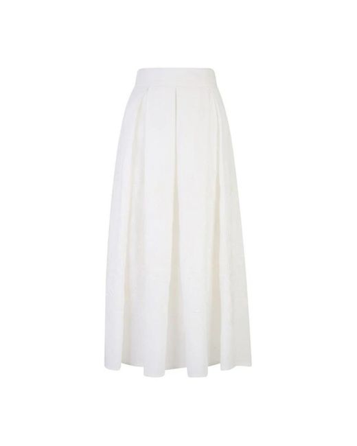 Eleventy Gonna Lunga Con Ricamo in het White
