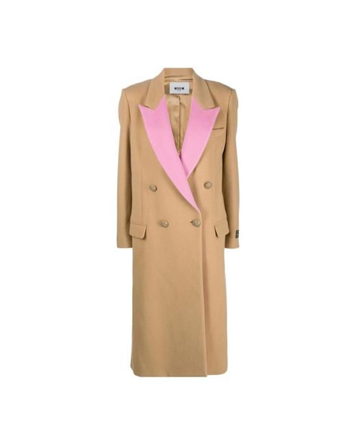 MSGM Pink Double-Breasted Coats