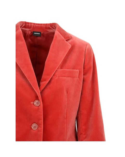 Aspesi Jassen ,Rood ,Blazer Met Knoopsluiting Aan De Voorkant En Split Aan De Achterkant in het Red