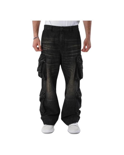 DIESEL Black Wide Jeans for men