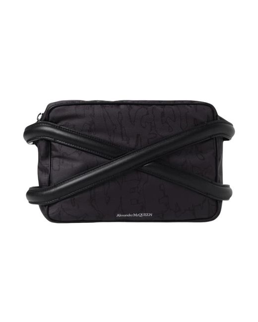 McQueen Black Cross Body Bags for men
