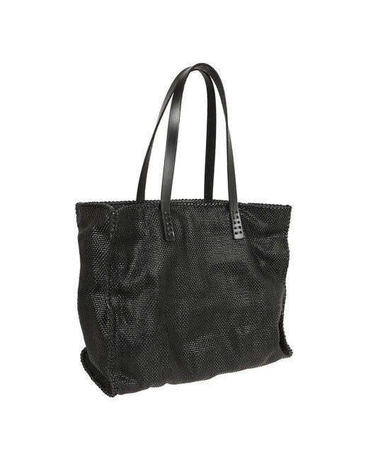 Dragon Diffusion Black Schwarze leder shopper tasche