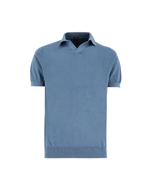 Fedeli Blue Polo Shirts for men