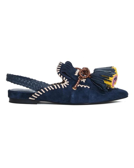 Elena Iachi Blue Ballerina Shoes