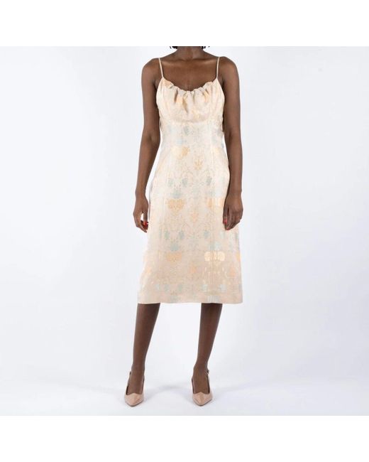 Midi Dresses Dries Van Noten de color Natural