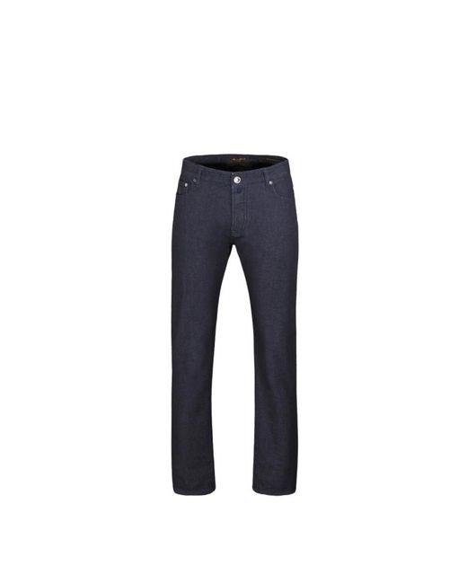 Straight Trousers di Moorer in Blue da Uomo