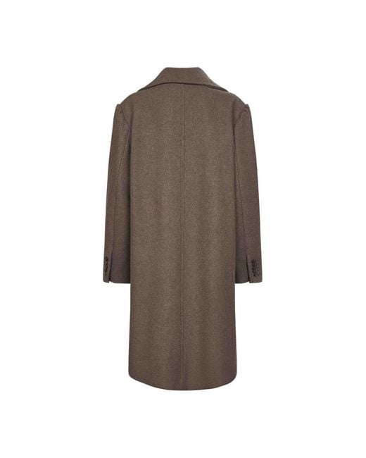 Dries Van Noten Brown Double-Breasted Coats