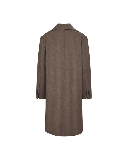 Dries Van Noten Jassen ,Wol Wollen Blend Double-Breasted Jas in het Brown