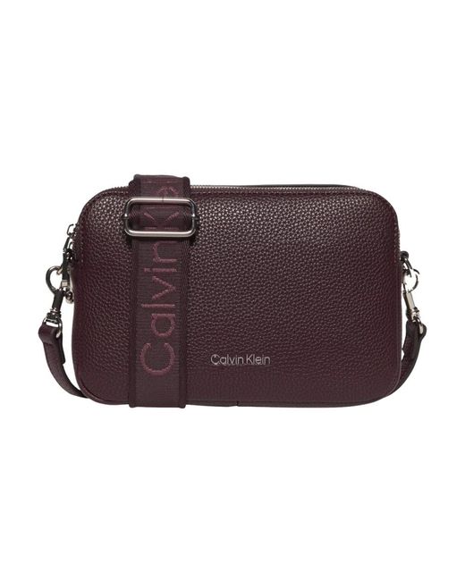 Calvin Klein Purple Webbing 2X Strap Camera Bag