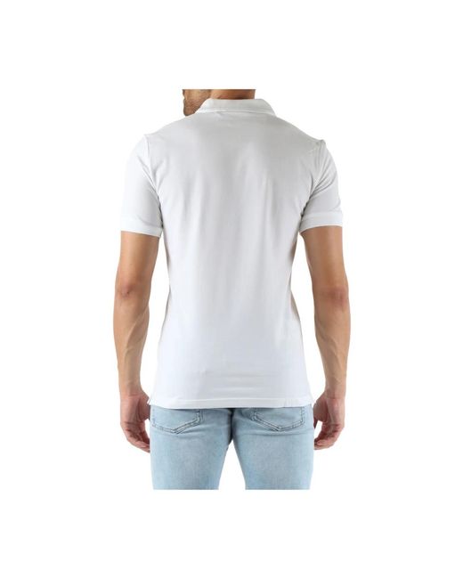 Calvin Klein Slim fit baumwollpolo mit logopatch in White für Herren