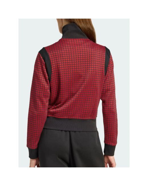 Adidas Red Houndstooth Track Jacket