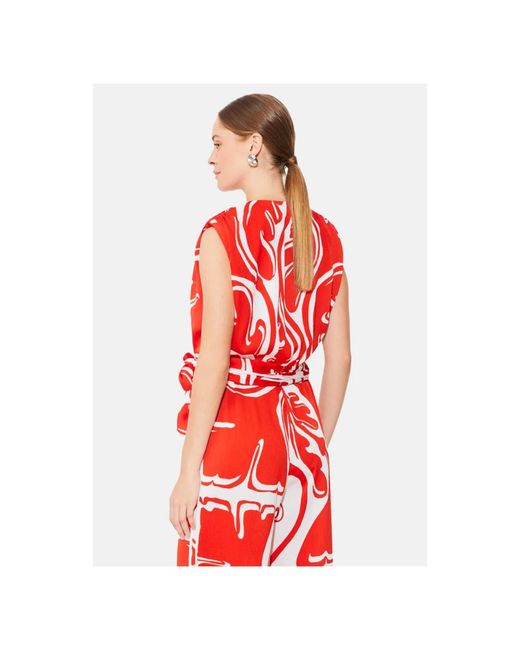 Suncoo Red Sleeveless Tops