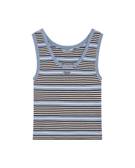 Prada Blue Sleeveless Tops