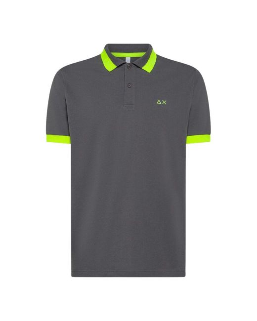 Sun 68 Graue Polo Big Stripe Fluo in Blue für Herren