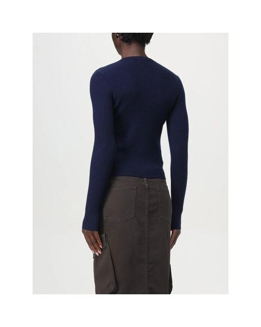 Pinko Blue Round-Neck Knitwear
