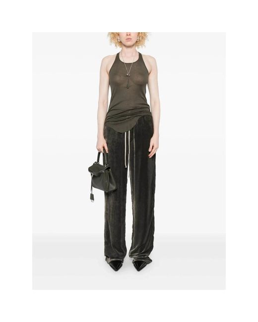 Rick Owens Green Grünes Tanktop Rohschnitt Baumwolle