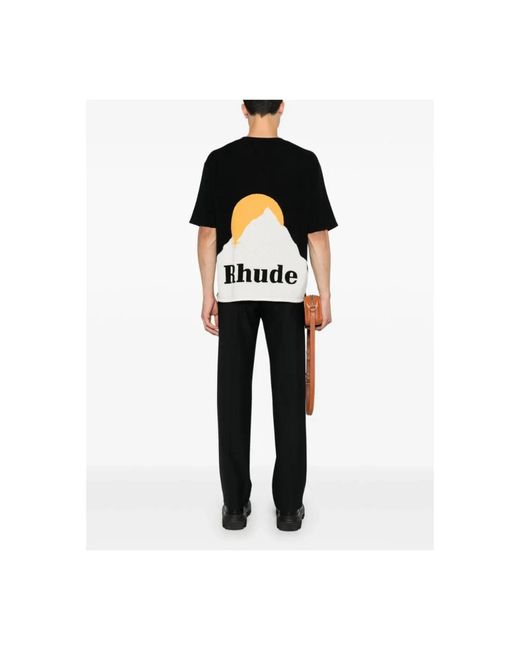 T-Shirts Rhude de hombre de color Black