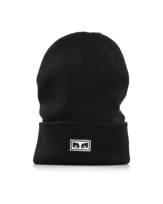 Obey Accessoires ,Zwart ,Icoon Ogen Zwart Beanie Hoed in het Black voor heren