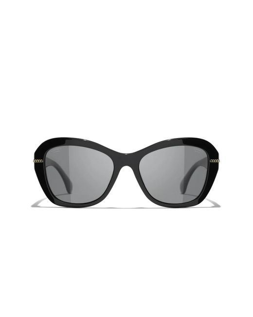 Chanel Black Ikonoische sonnenbrille - einheitliche gläser