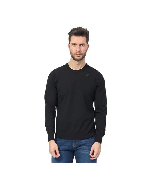 K-Way Black Round-Neck Knitwear for men