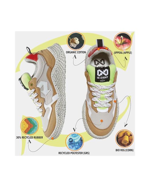 ID EIGHT White Creamy cappuccino nachhaltige sneaker
