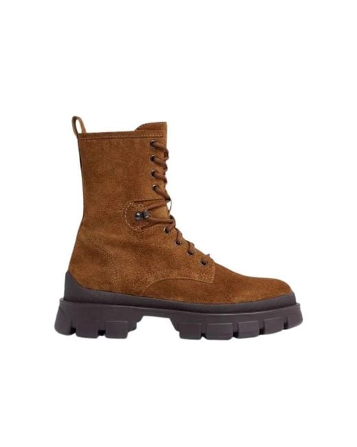 Moncler Brown Lace-Up Boots