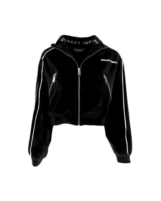 Track jacket con zip intera e stampa logo di Pharmacy Industry in Black da Uomo