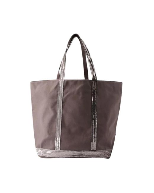 Borsa shopper in cotone grigio antracite di Vanessa Bruno in Brown