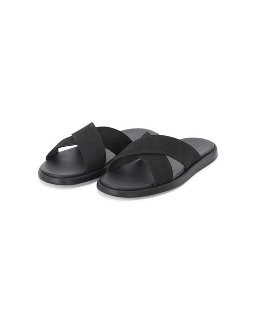 Doucal's Crossed Strap Slider in Black für Herren