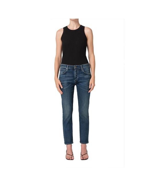 Citizens of Humanity Blue Cropped Jeans