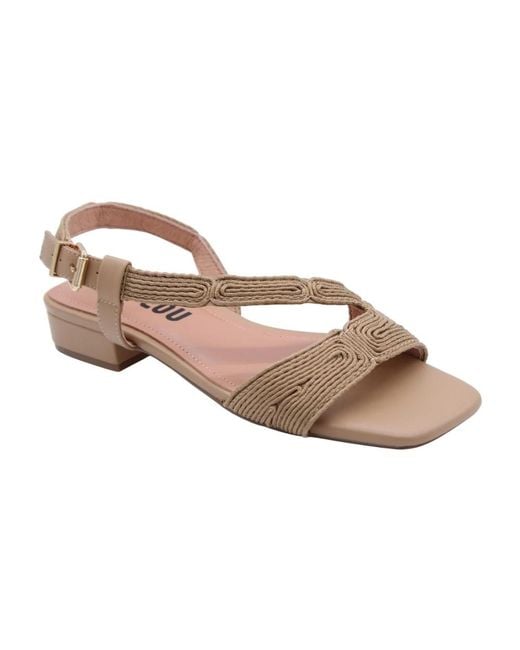 Bibi Lou Brown Flat Sandals