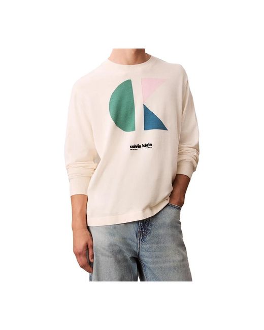 Calvin Klein Gray Round-Neck Knitwear for men