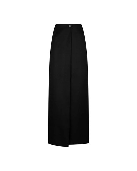 Givenchy Zwarte Omslagrok Wolmix in het Black