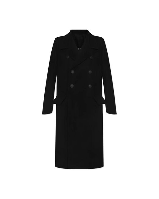 Rick Owens Black Double-Breasted Coats