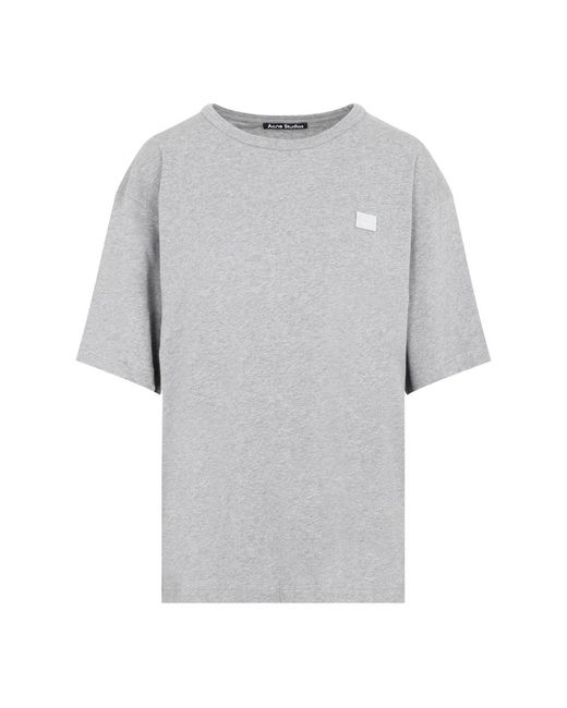 Acne Gray Oversize t-shirt hellgrau melange,kurzarm t-shirt in hellrosa