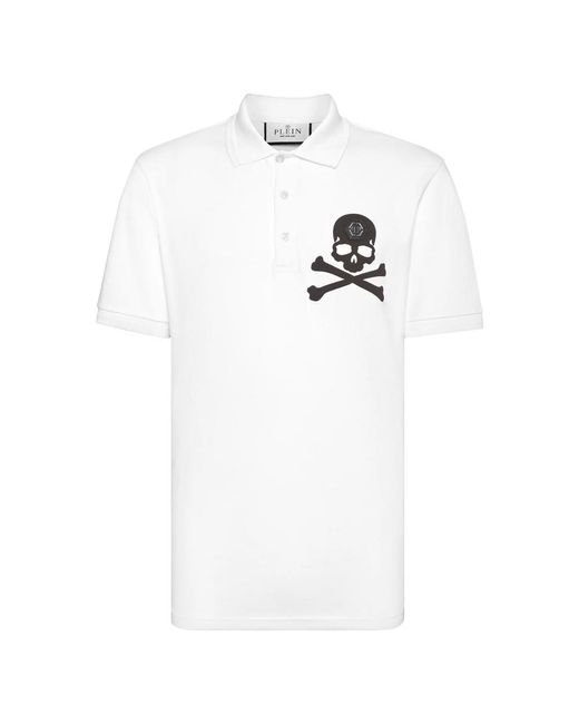 Philipp Plein Polo Ss Skull&Bones in het White voor heren