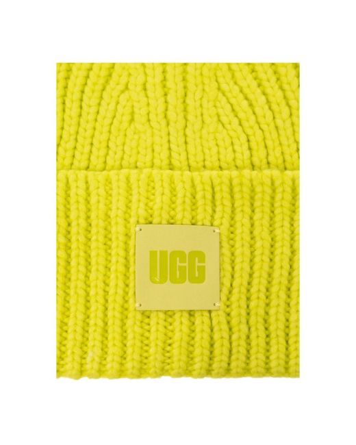 Ugg Yellow Beanie with logo patch