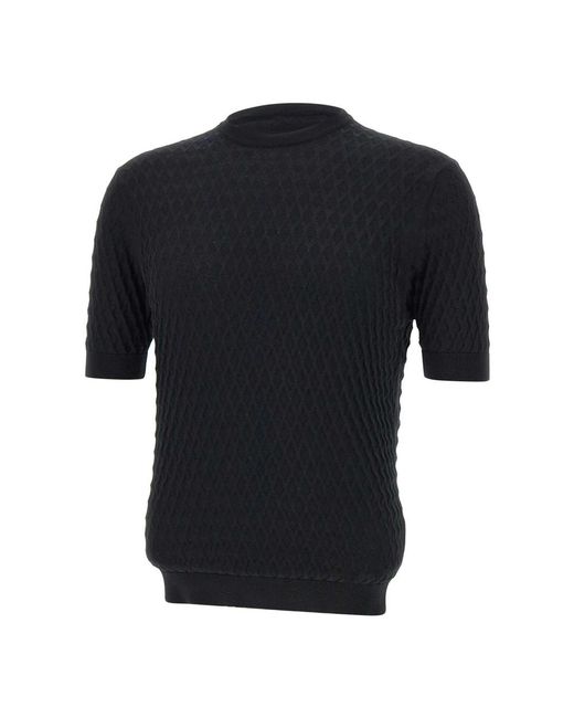 FILIPPO DE LAURENTIIS Black Round-Neck Knitwear for men