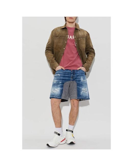 DSquared² Tops ,Roze ,Logo T-Shirt in het Pink voor heren